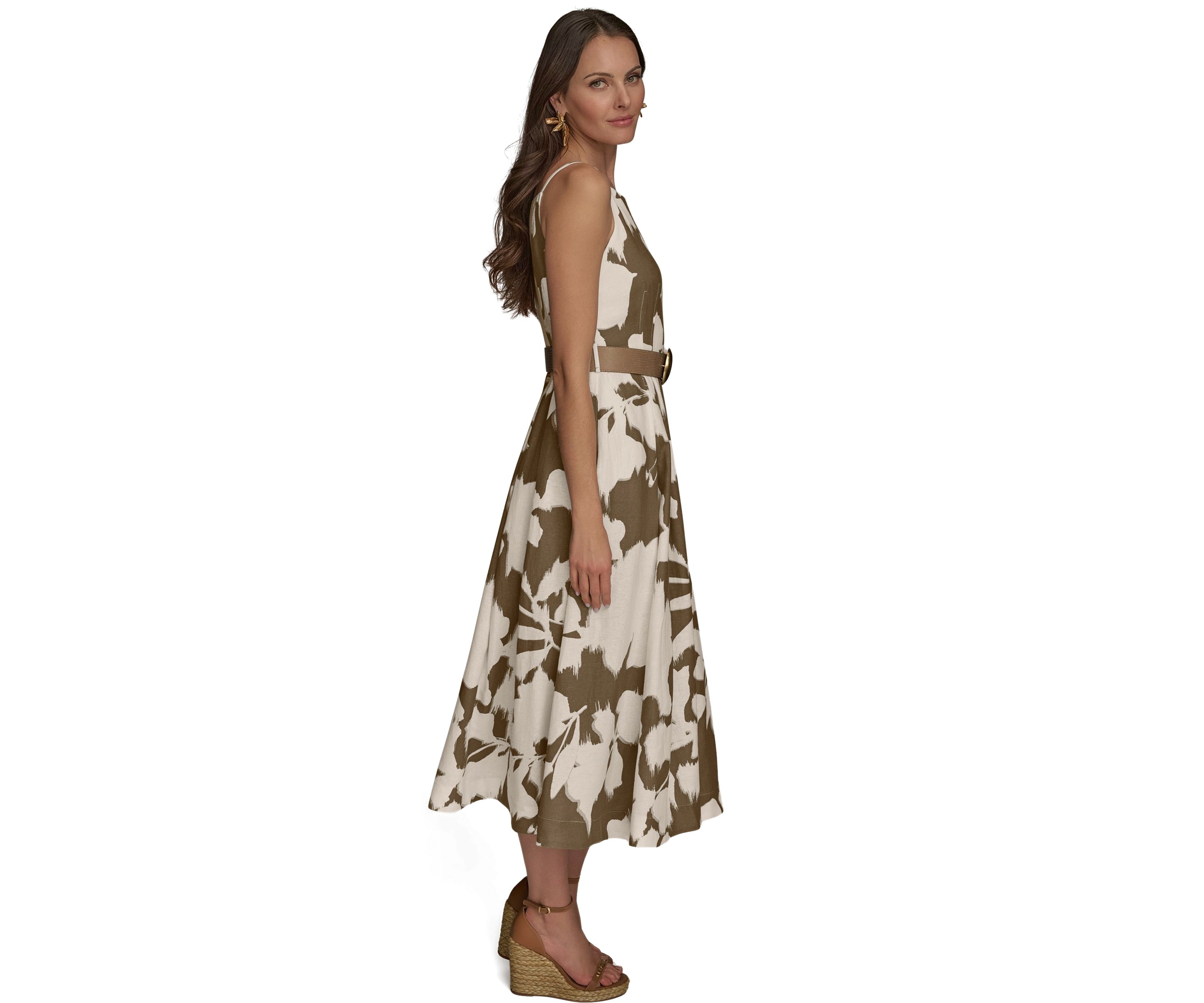 Womens Sleeveless Square Neck Floral Maxi Dress