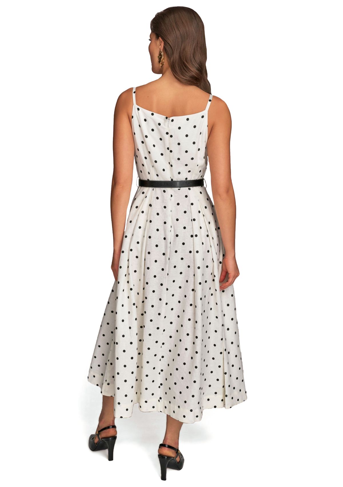 Womens Sleeveless Square Neck Maxi Belted Dress