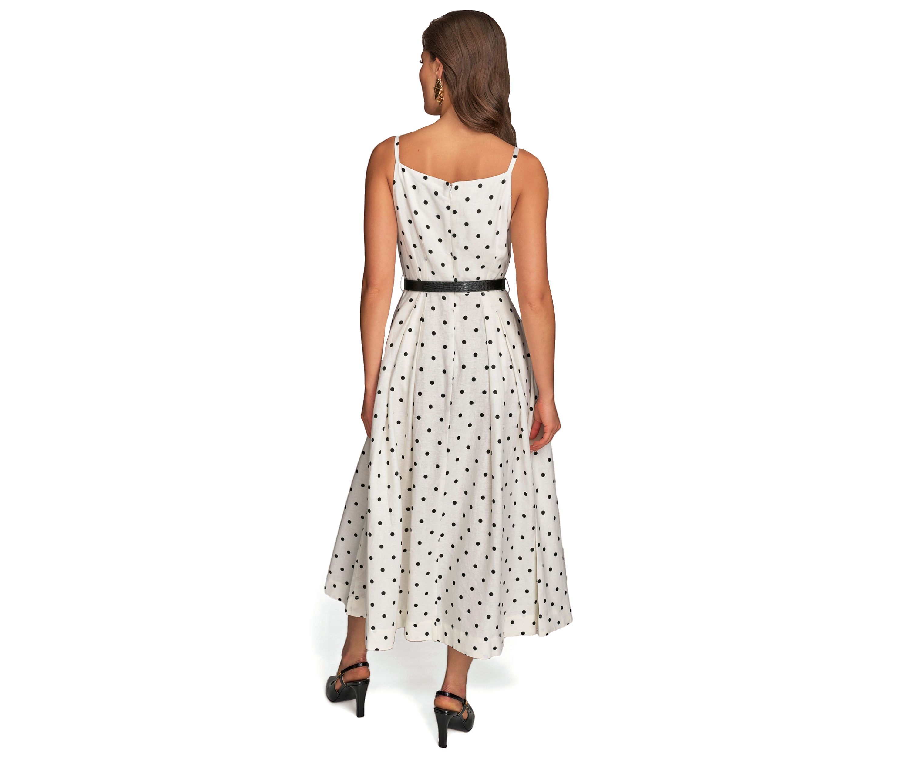 Womens Sleeveless Square Neck Maxi Belted Dress