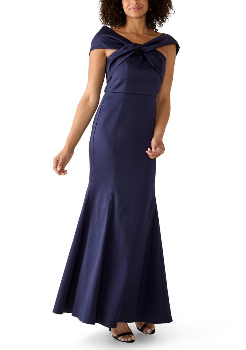 donna karan off the shoulder dress Mikado Off The Shoulder Gown | Gown