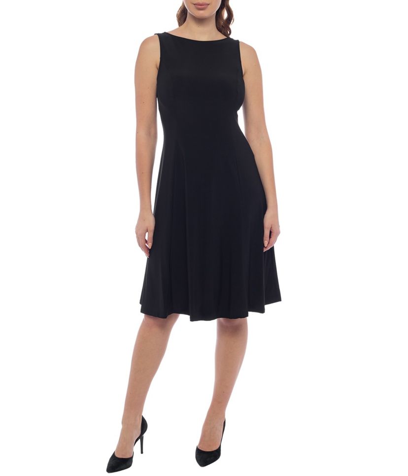 Solid Ity Fit and Flare Midi Dress