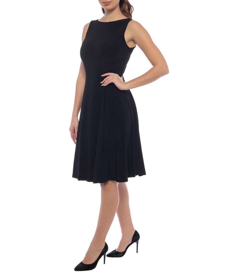 Solid Ity Fit and Flare Midi Dress