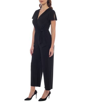 Flutter Sleeve Ity Wrap Jumpsuit