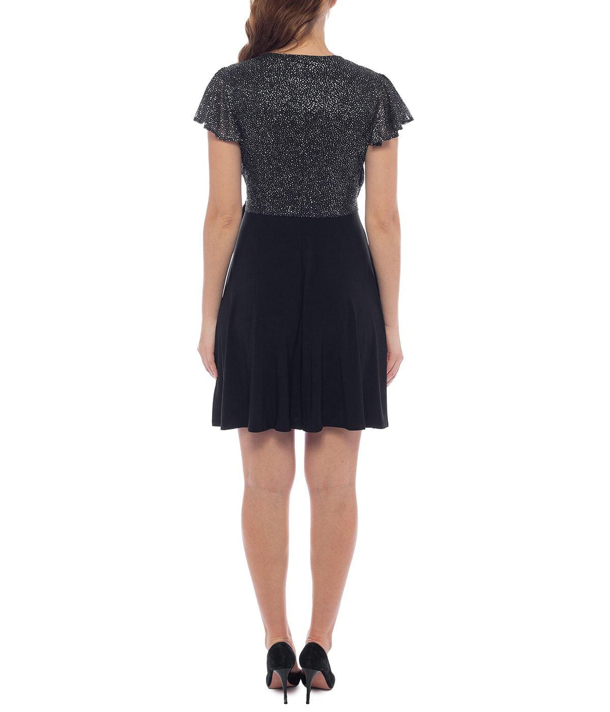 Ity Wrap Glitter Combo Dress