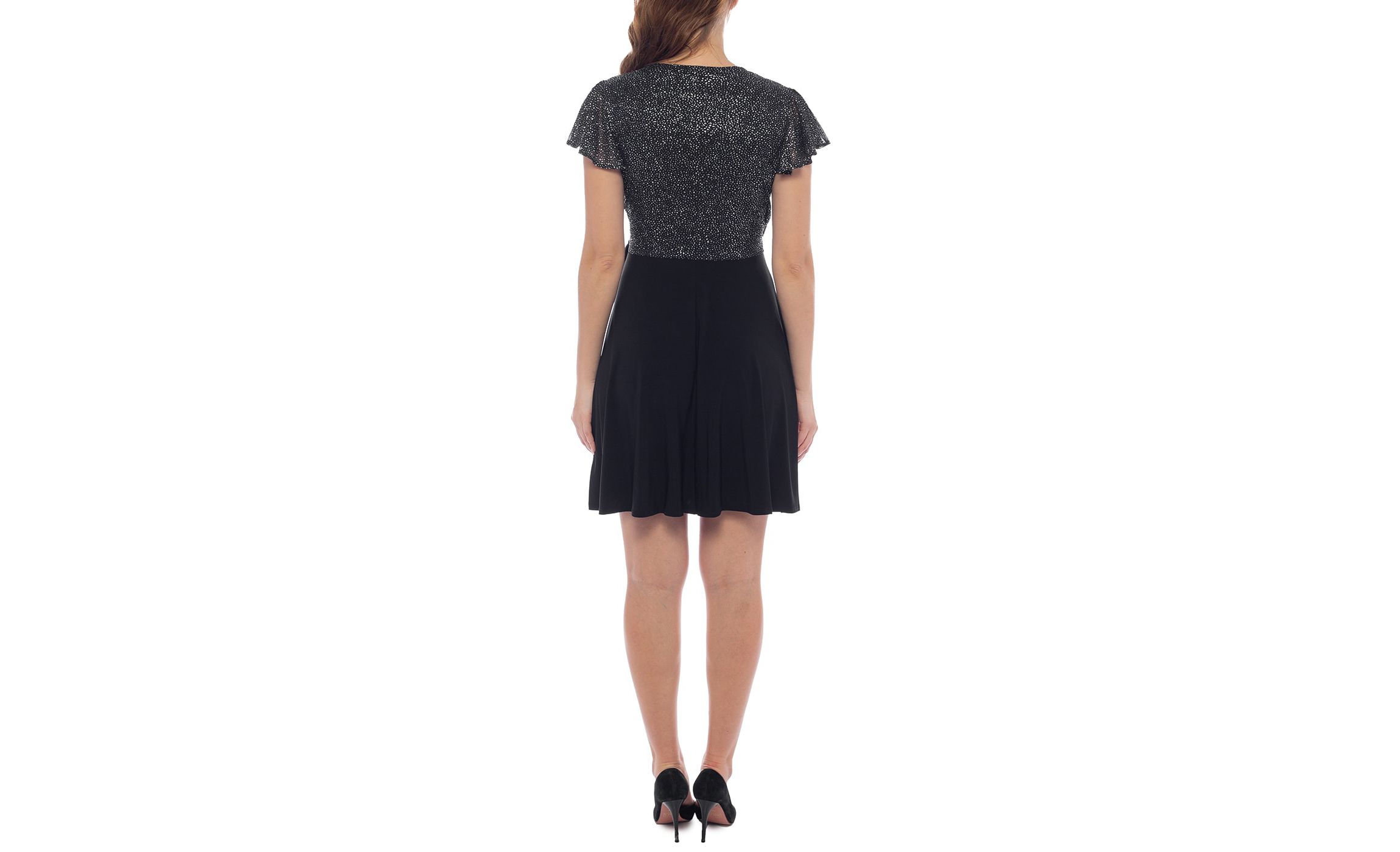 ITY Wrap Glitter Combo Dress Black/Silver Black/Silver / XS