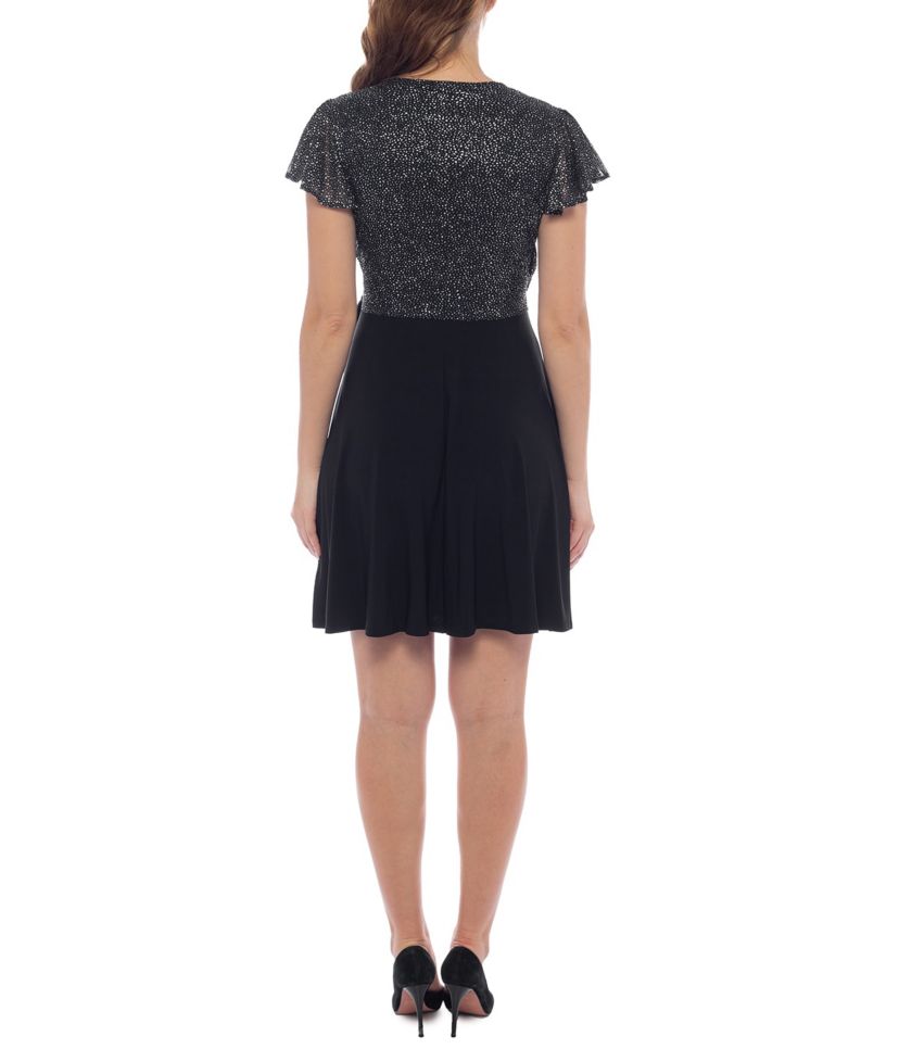 Ity Wrap Glitter Combo Dress