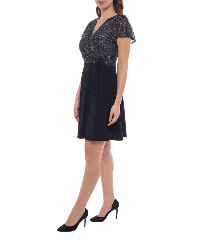 Ity Wrap Glitter Combo Dress