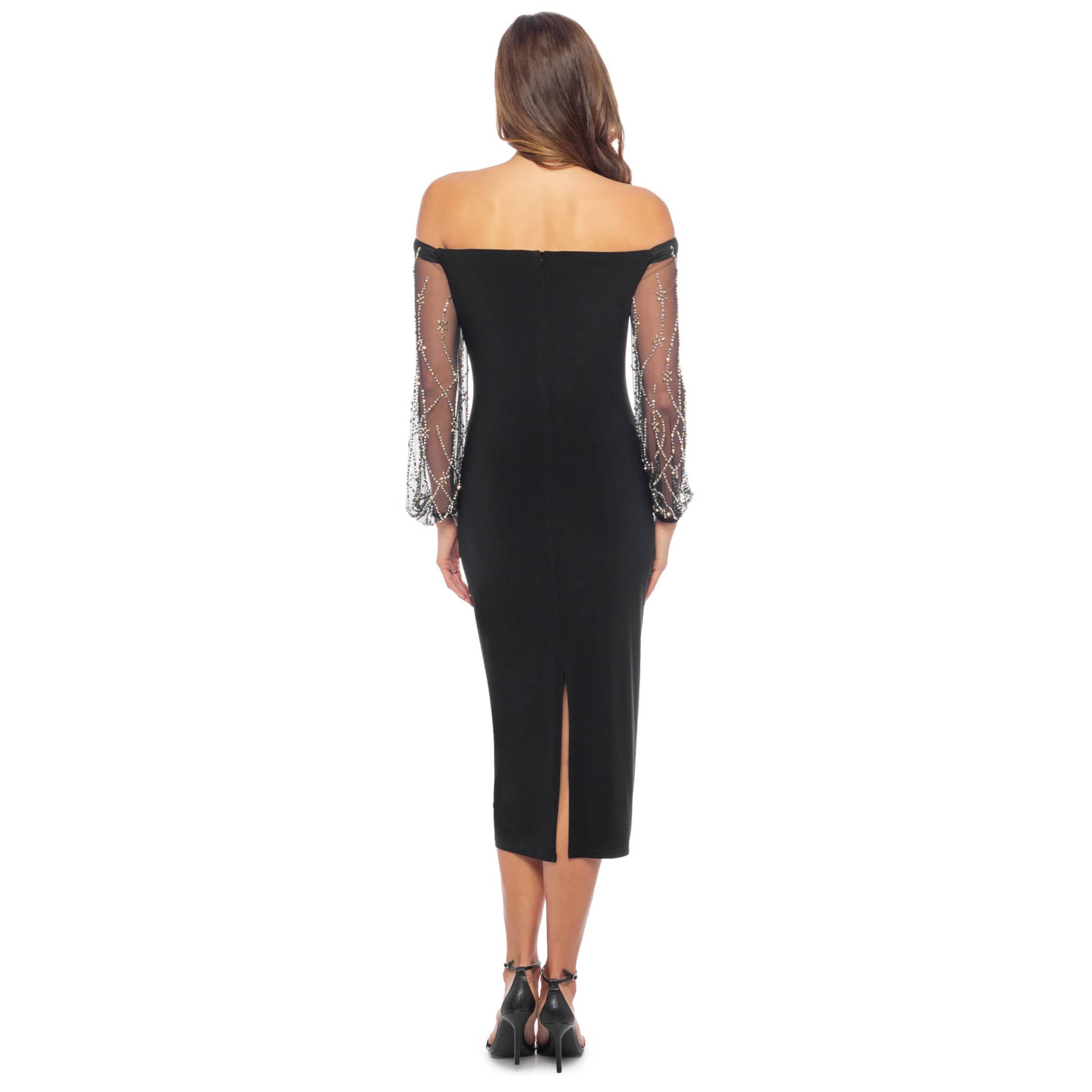 Midi Dress with Beaded Sleeves