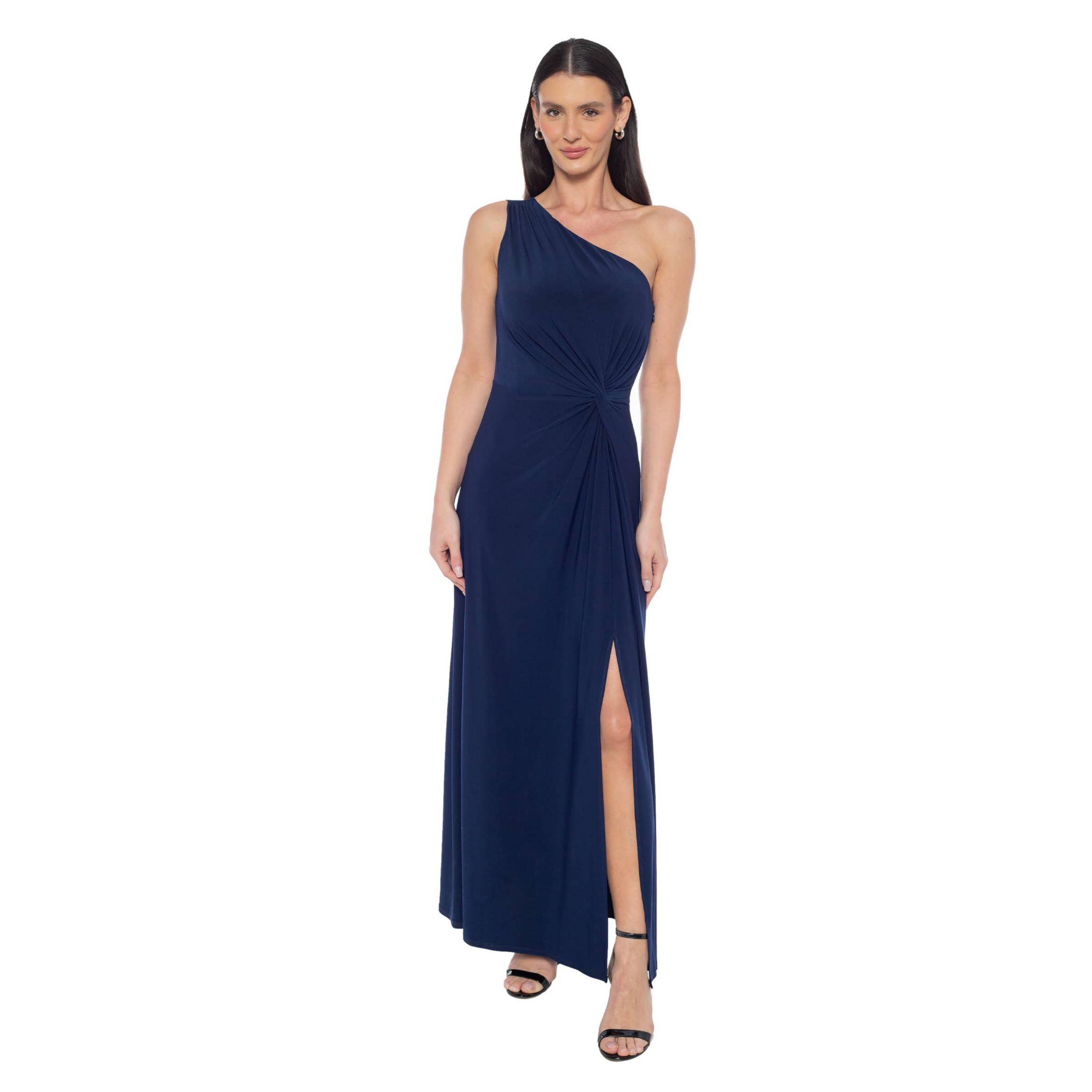 One Shoulder Side Twist Gown