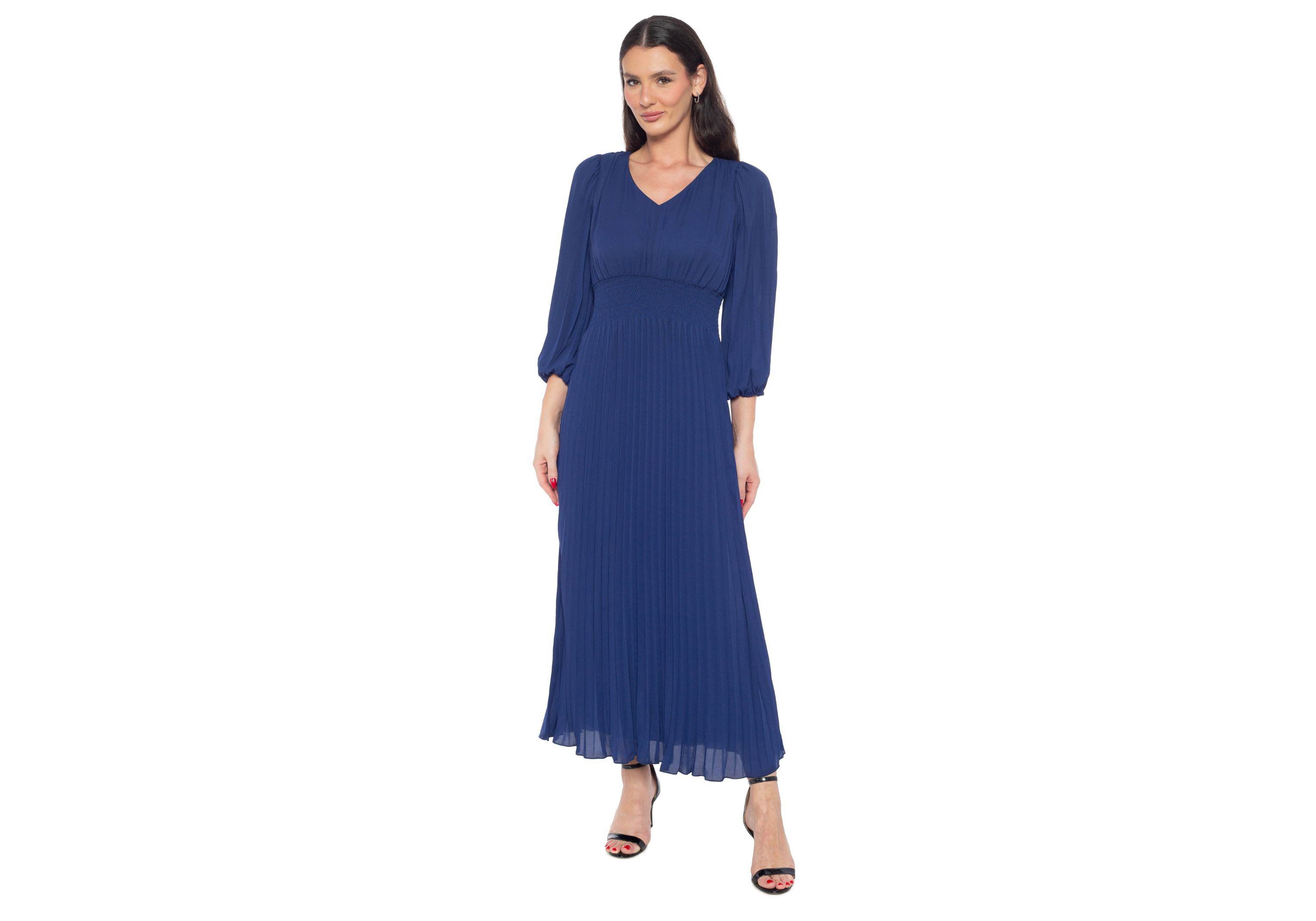 Smock Waist Pleated Skirt Dress