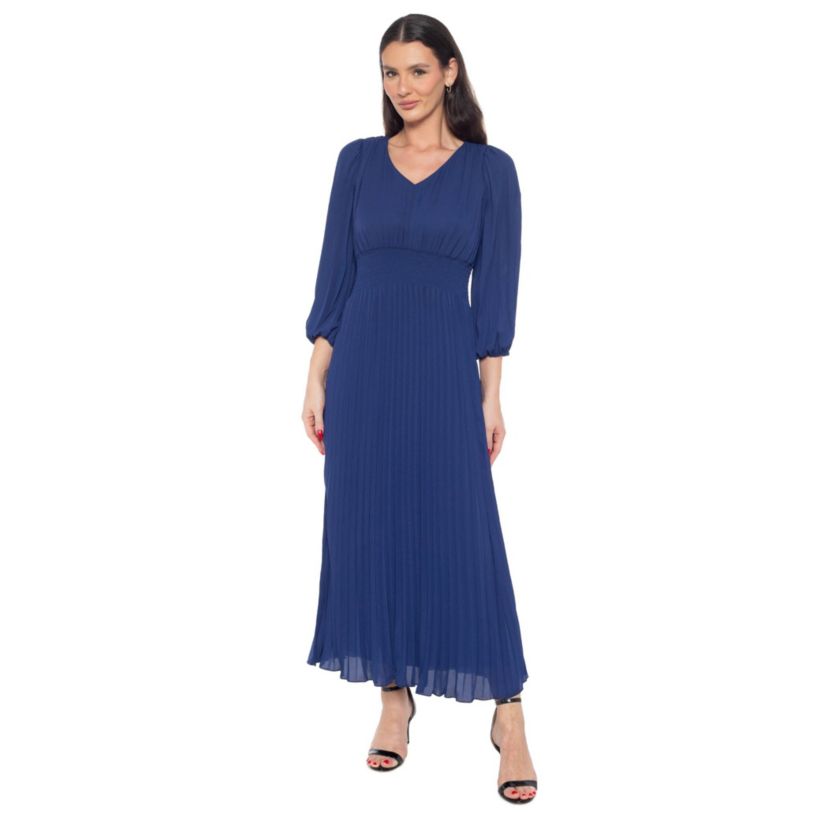 Smock Waist Pleated Skirt Dress