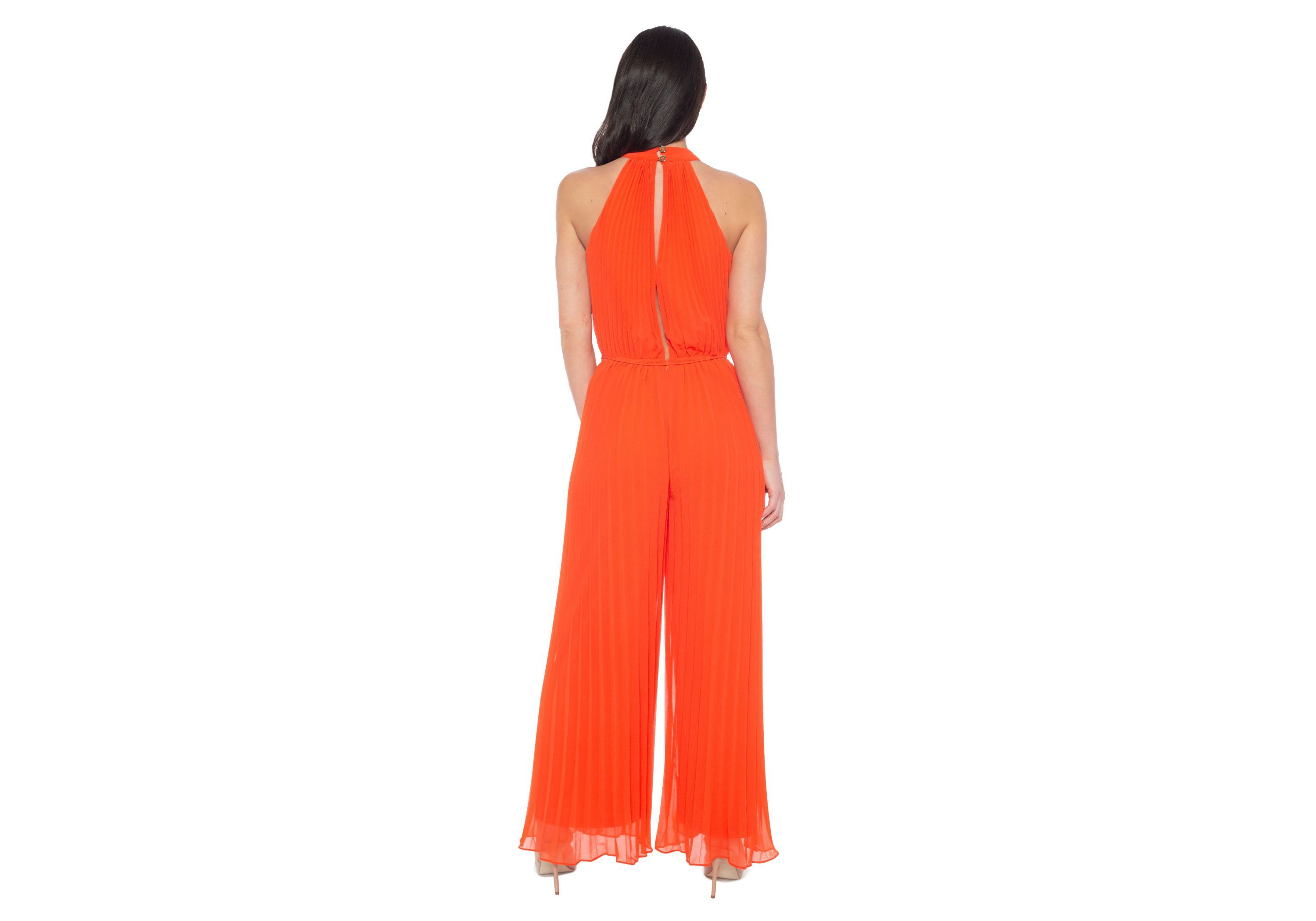 Mock Neck Pleated Jumpsuit