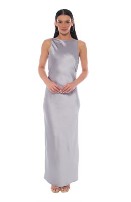 Marina Women's Sleeveless Stretch Satin Maxi Dress, Large