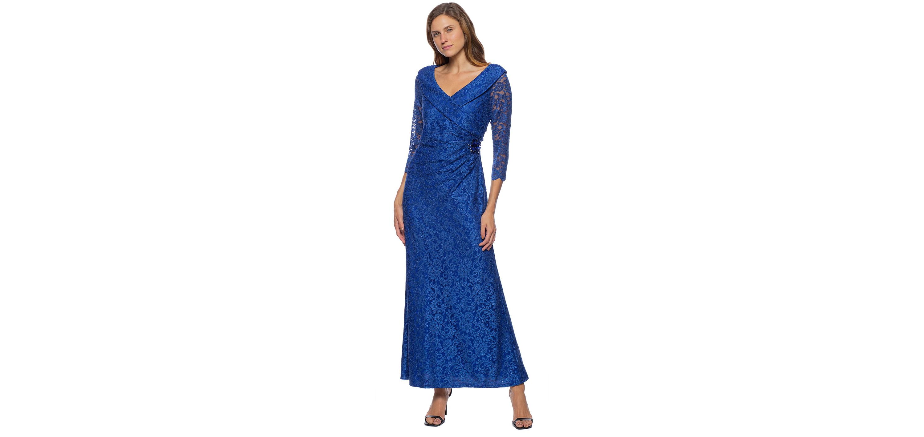 V-Neck Shirr Gown Lace