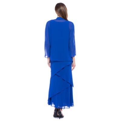 Long Sleevetiered Chiffon Dress