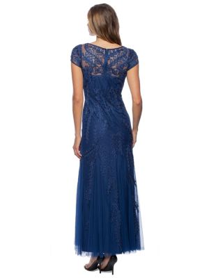 Illusion Neck Soutache Long Gown