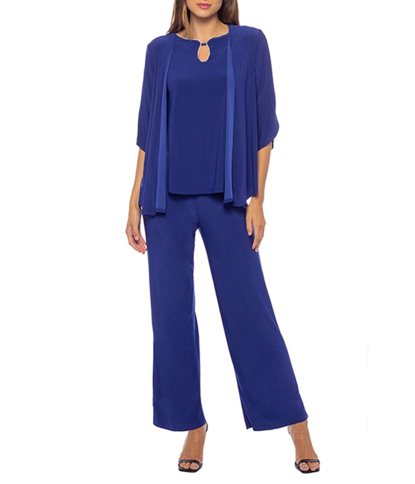 3Pc Keyhole  Jacket Pant Set