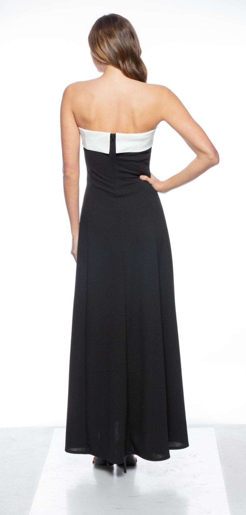 Sleeveless Strapless Scuba Crepe Gown
