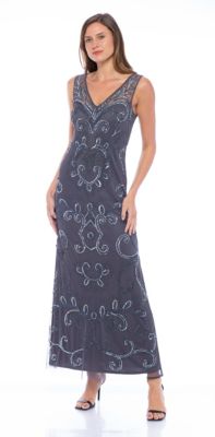 V-Neck Sleeveless Beaded Gown