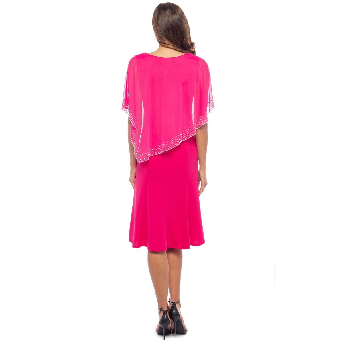 Caplet Midi Crepe Dress