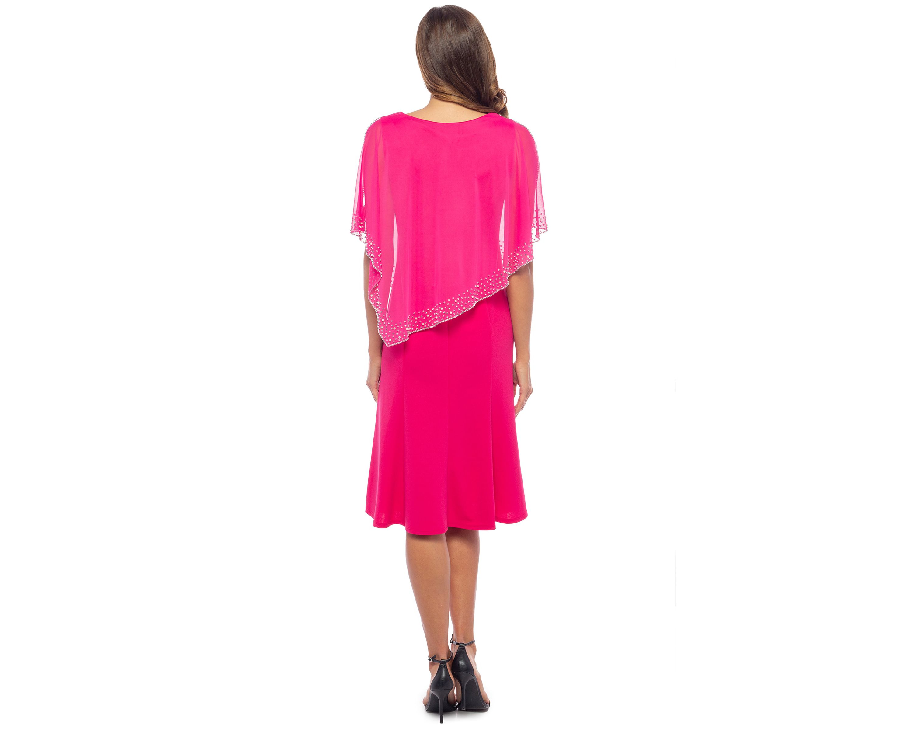 Caplet Midi Crepe Dress
