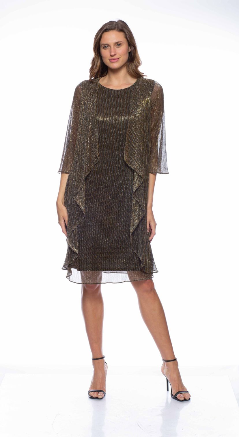 Pleated Faux Jacket Dress