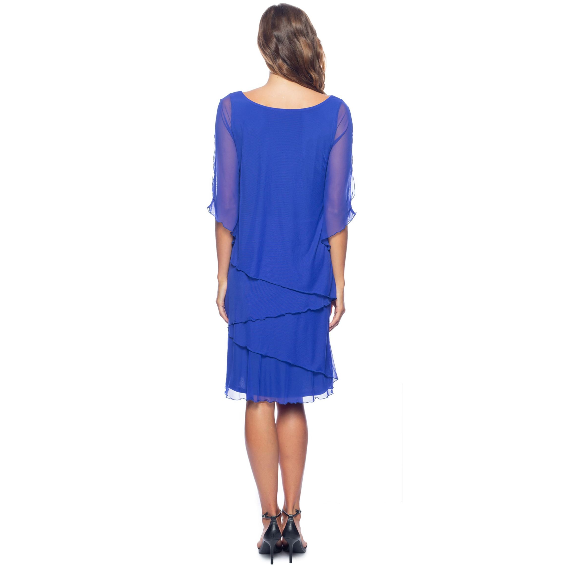 Tiered Mesh Faraj Neck Dress