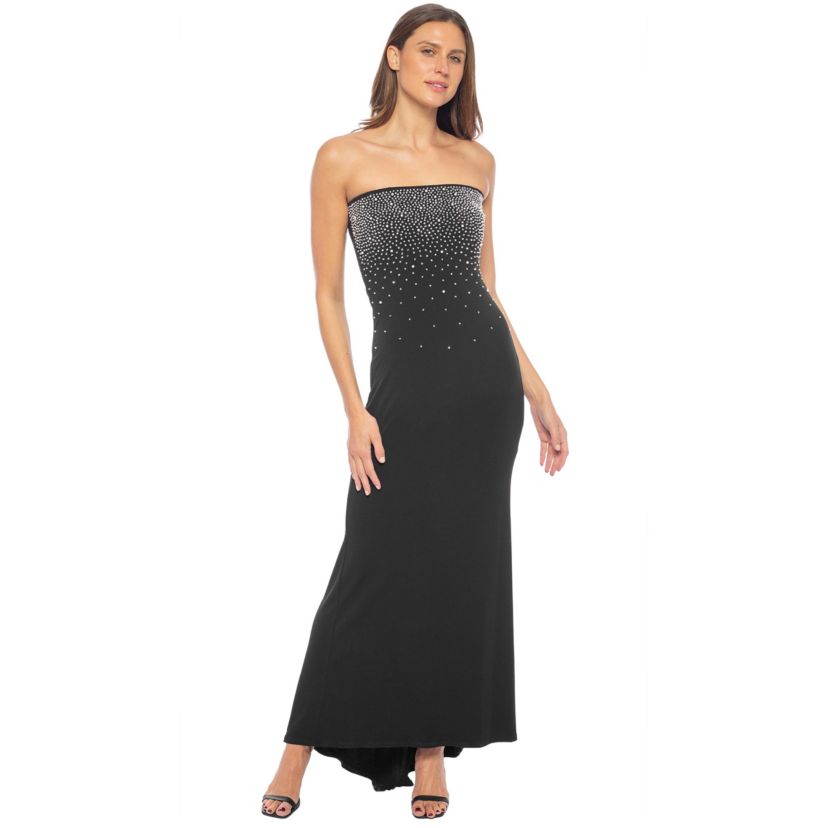 Strapless Gown with Ombre Faraj Beading