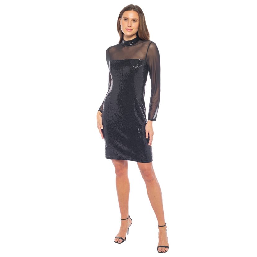 Disco Dot Cocktail Dress with Combo Mesh