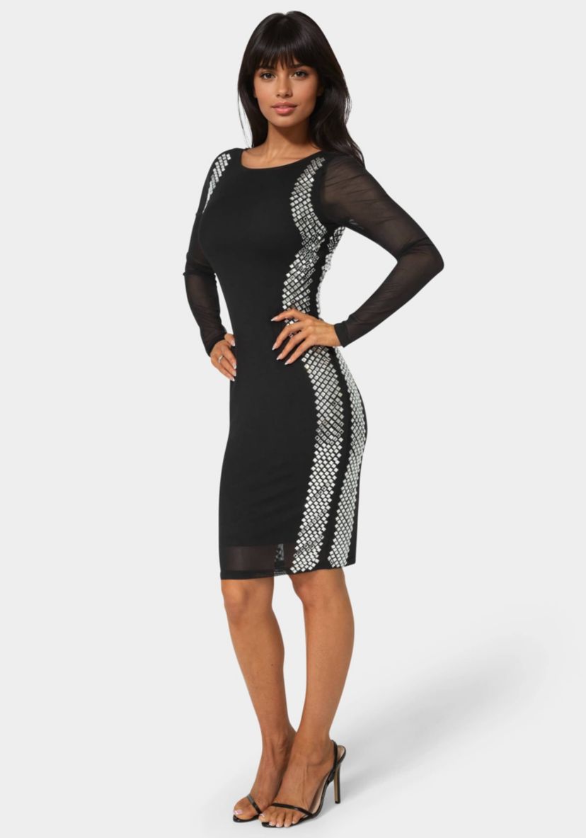 Bebe Bodycon Embellished Knee Length Dress | Belk