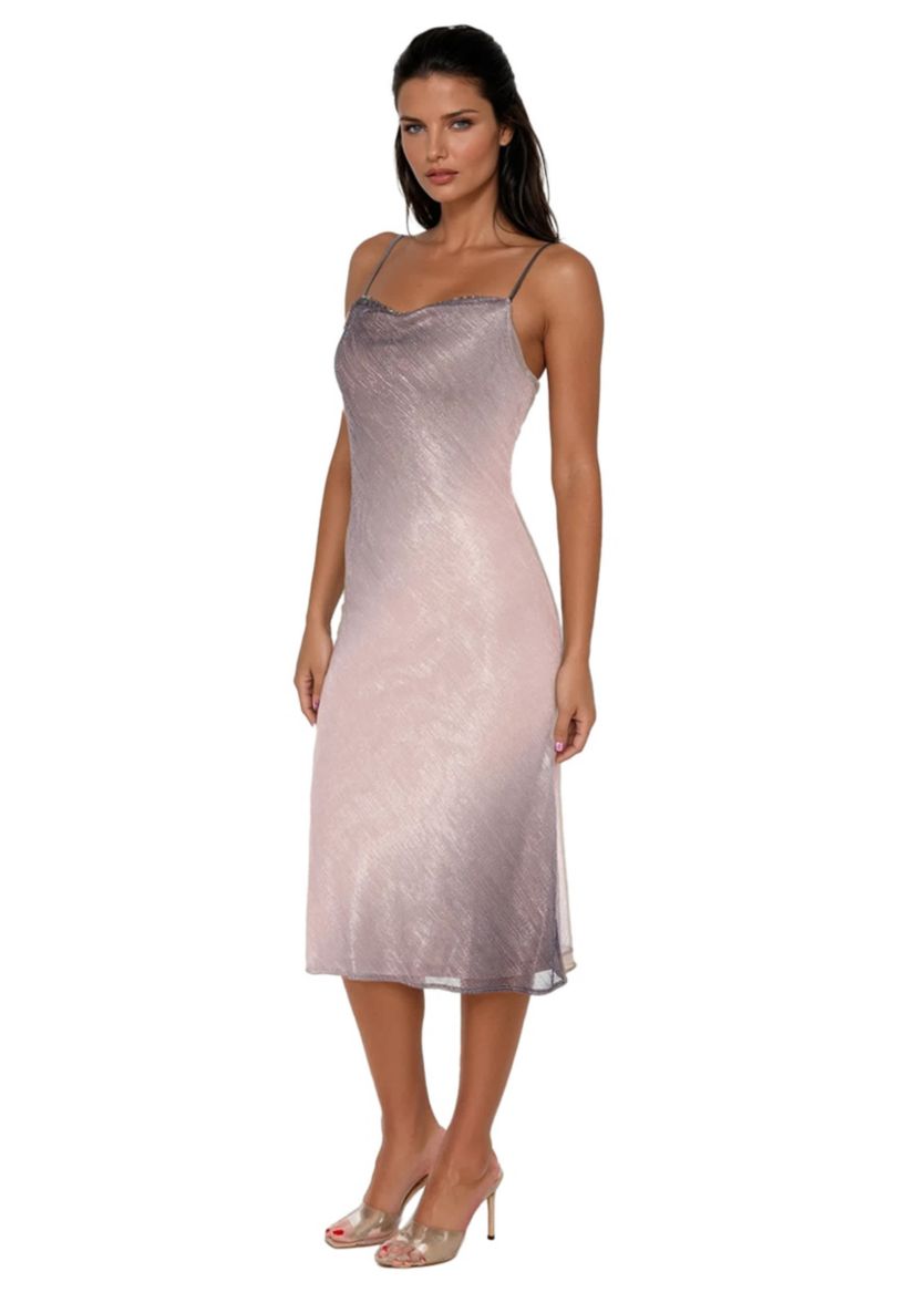 ombre dress midi Tess in XS 53inches (Neckline to hem taken from size S) Bebe Ombre Pleat Cowl Midi