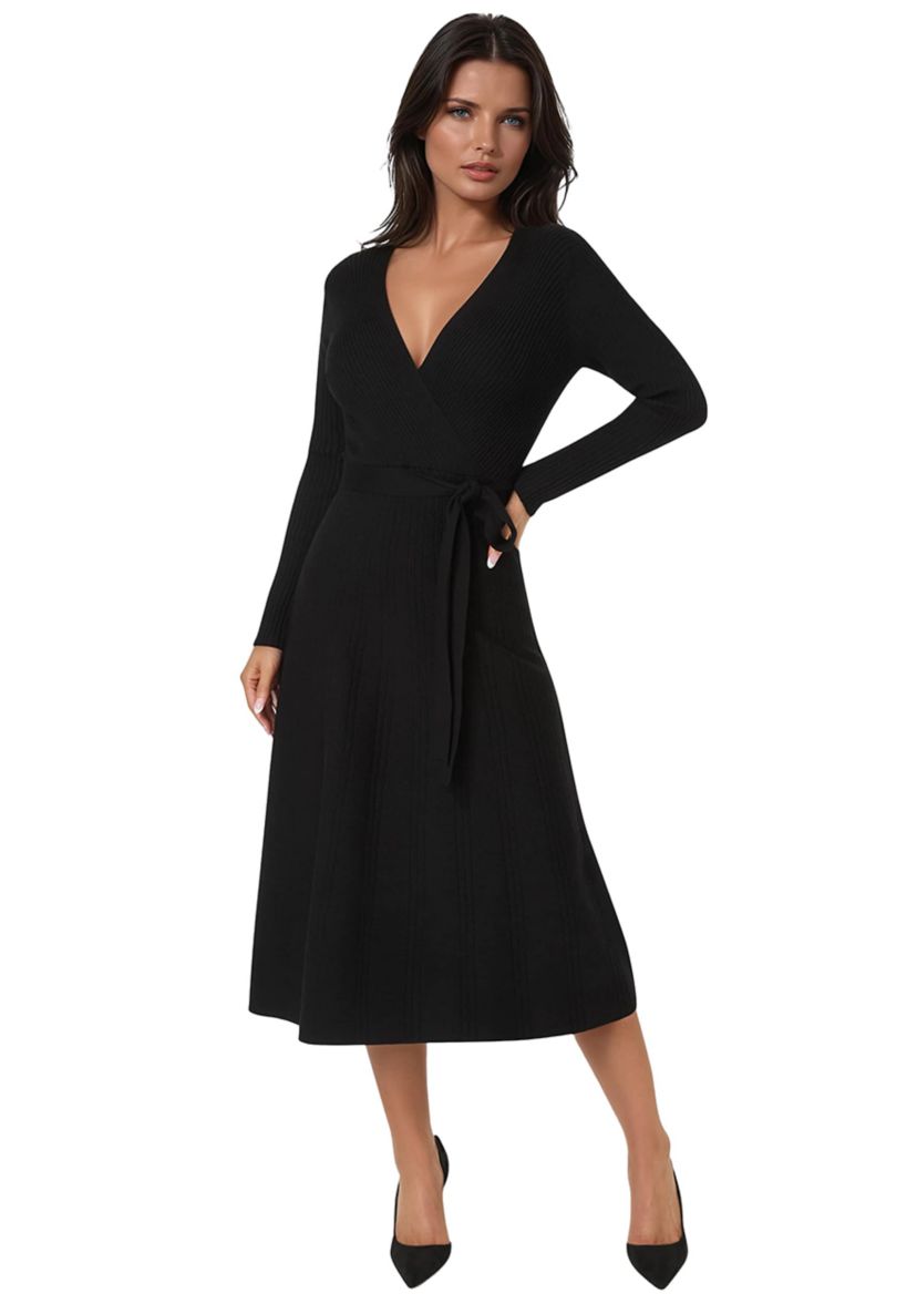 Bebe Fit and Flare Midi Sweater Dress | Belk