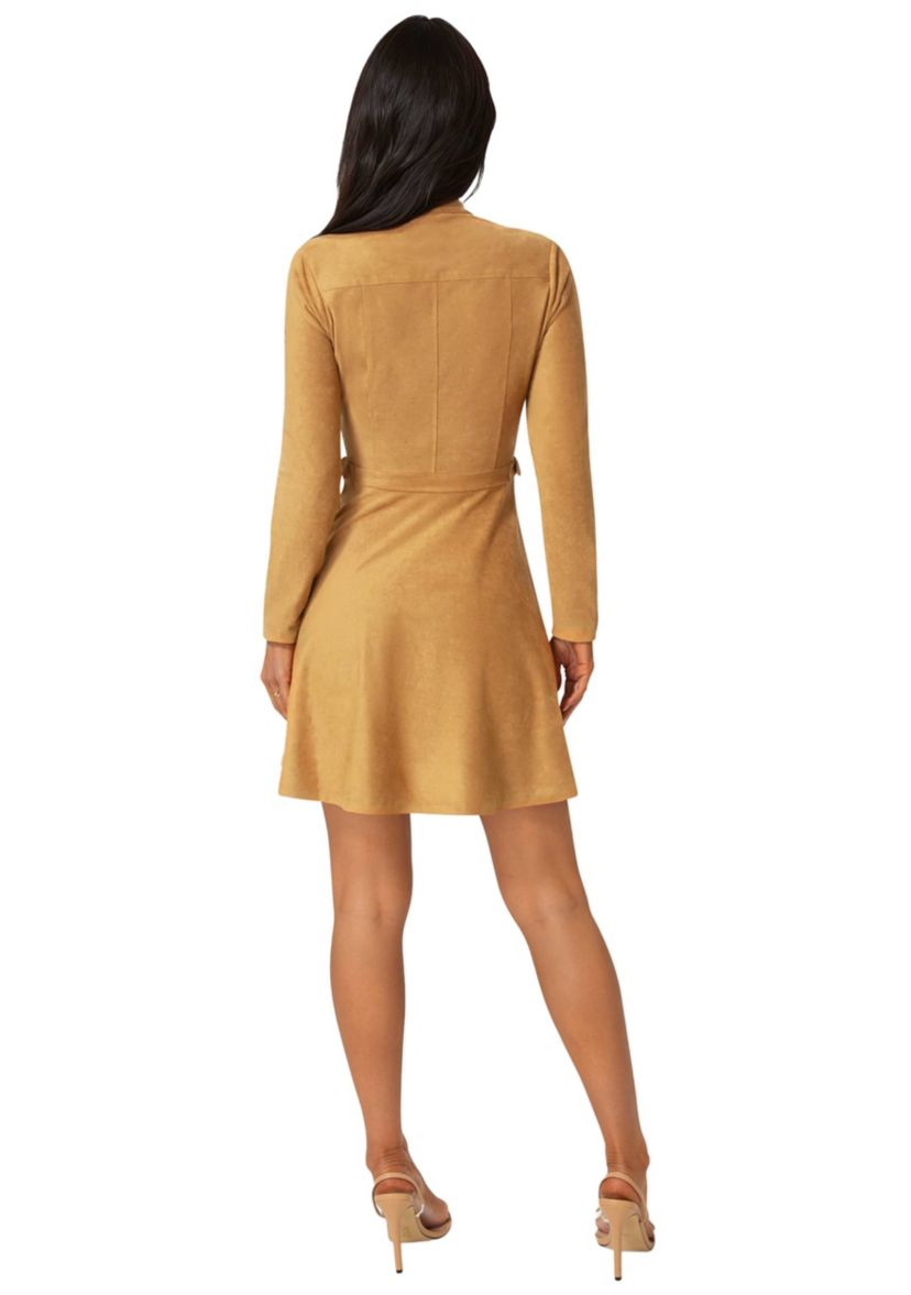 Bebe Fit and Flare Suede Mini Dress | Belk