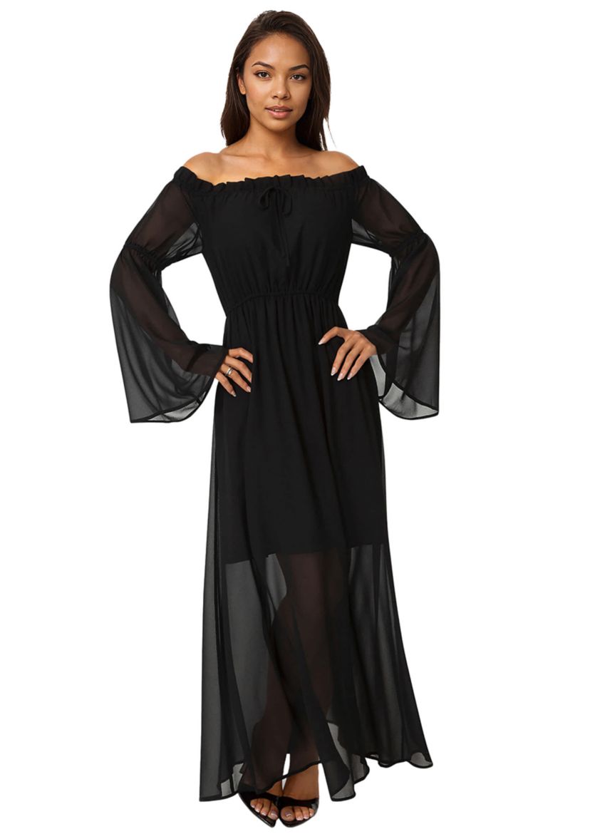 brown maxi dress fall Bronze Satin Wrap Maxi Dress With Collar M