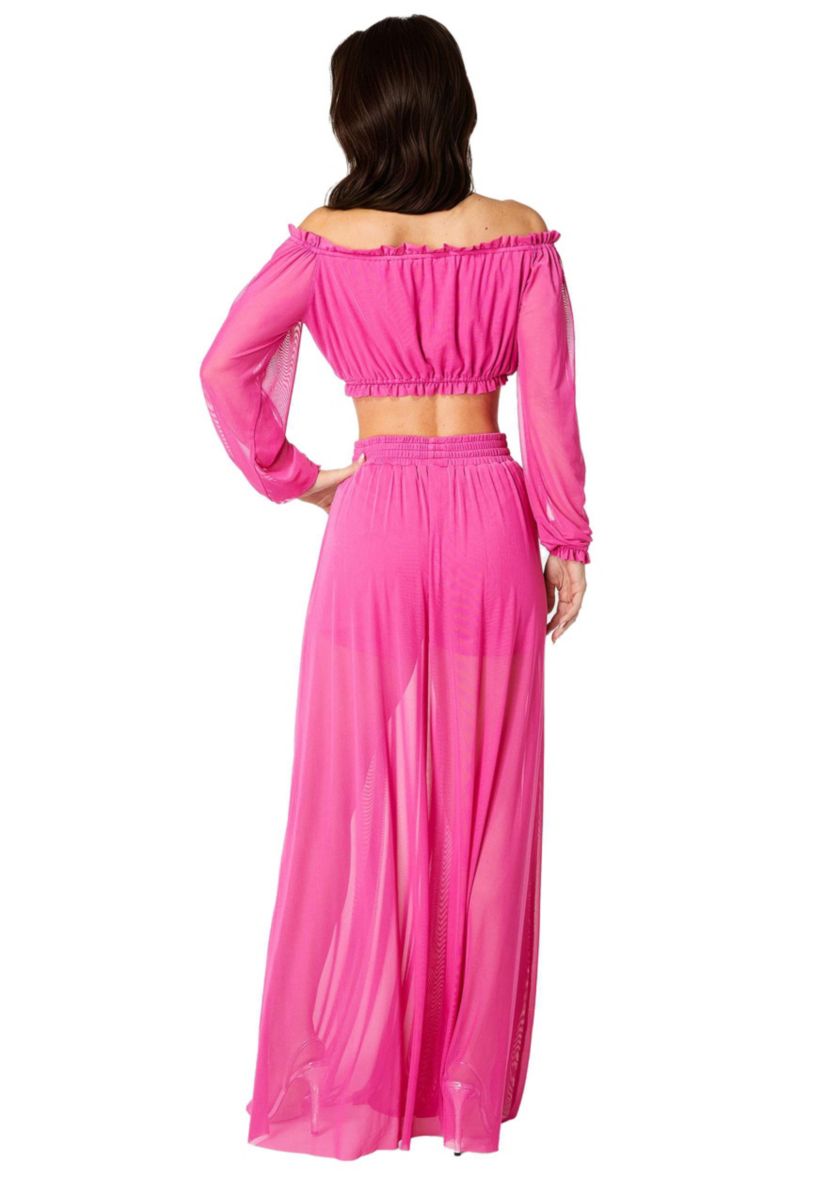 Bebe High Slit 2Pc Mesh Dress | Belk