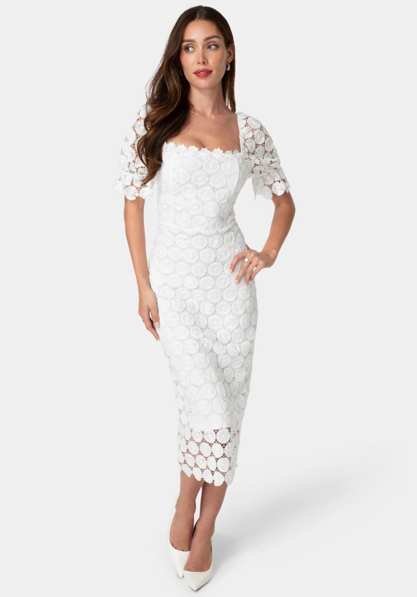 elbow sleeve midi dress AMEILIA DRESS, MULTI HOT ON THE VINE ENGINEERED WOVE – Palm Place and an unlined flowing silhouette Organic Essentials Elbow Sleeve Boatneck