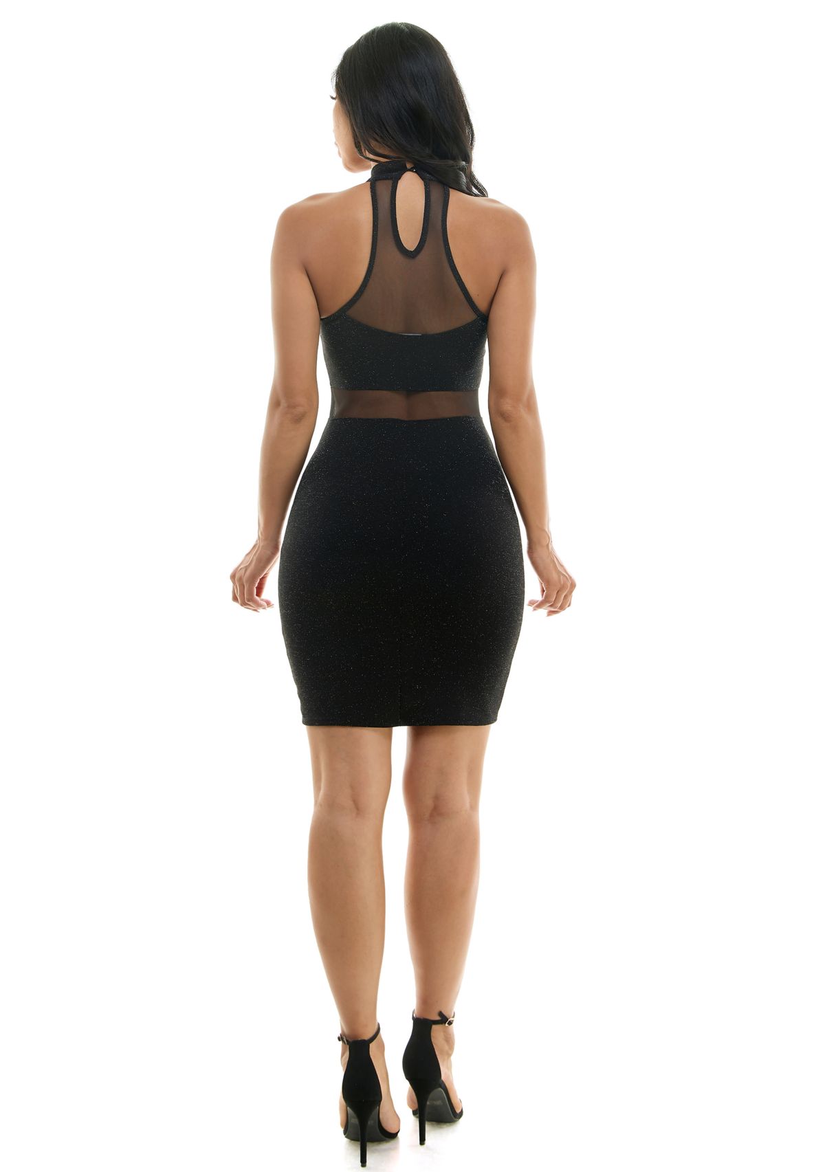 Mesh And Metallic Scuba Dress