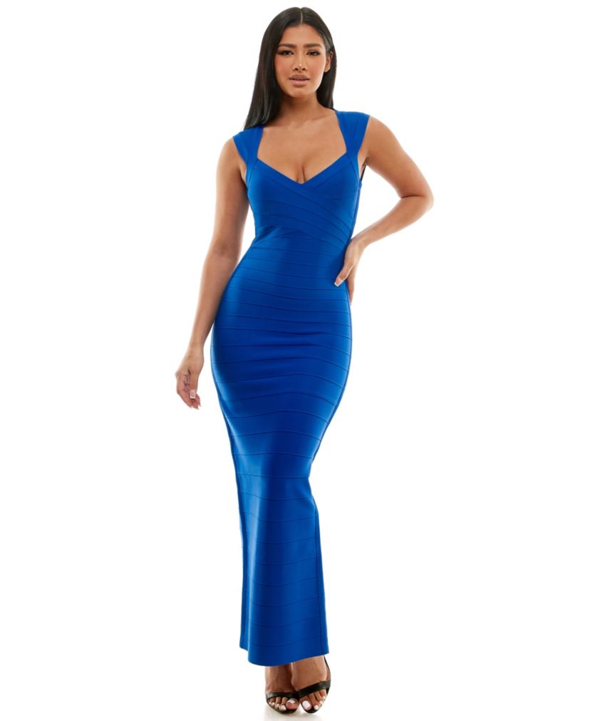 Bebe WomenS Bandage Sweetheart Neck Gown