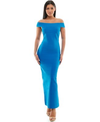 Bebe Women'S Bandage Off Shoulder Gown