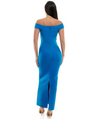 Bebe Women'S Bandage Off Shoulder Gown