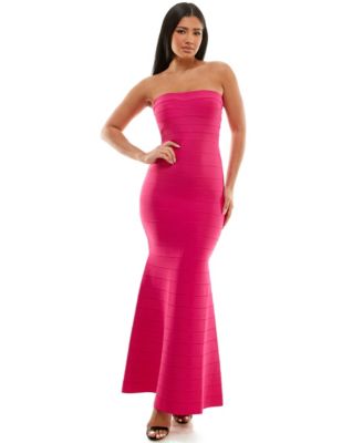 Bebe Women'S Bandage Strapless Gown