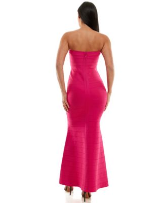 Bebe Women'S Bandage Strapless Gown