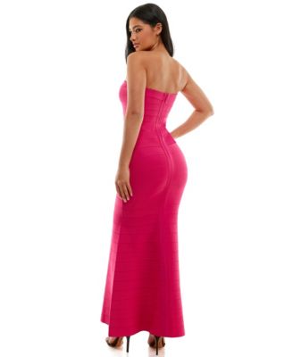 Bebe Women'S Bandage Strapless Gown