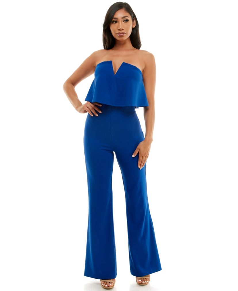 Bebe WomenS Strapless Overlay Jumpsuit