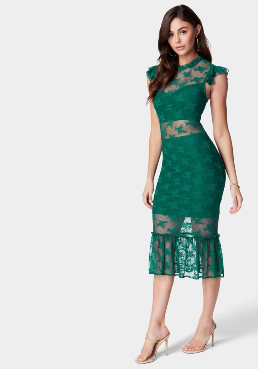 Illusion Lace Midi Dress