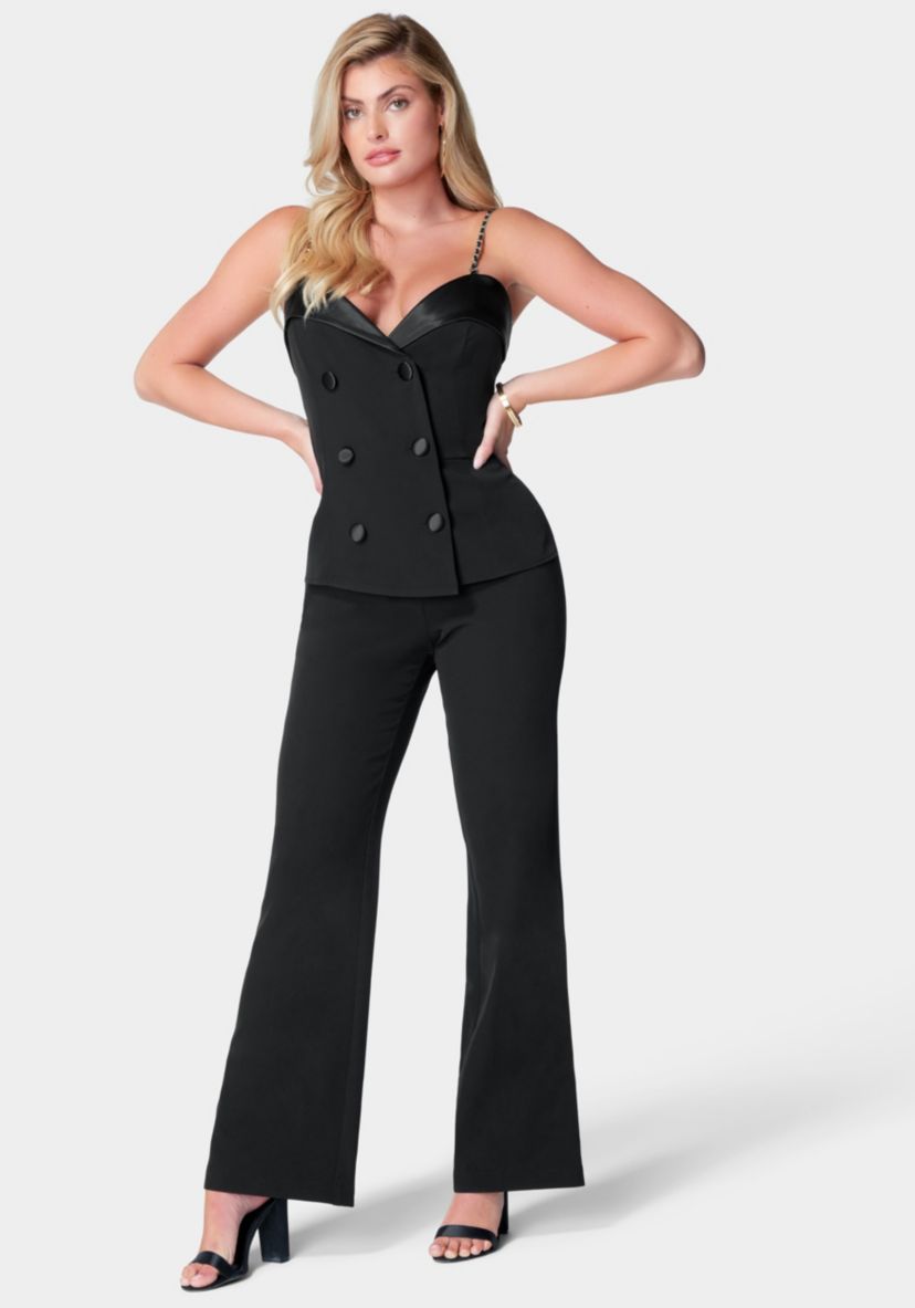 Bebe WomenS Belted Suitig Jumpsuit