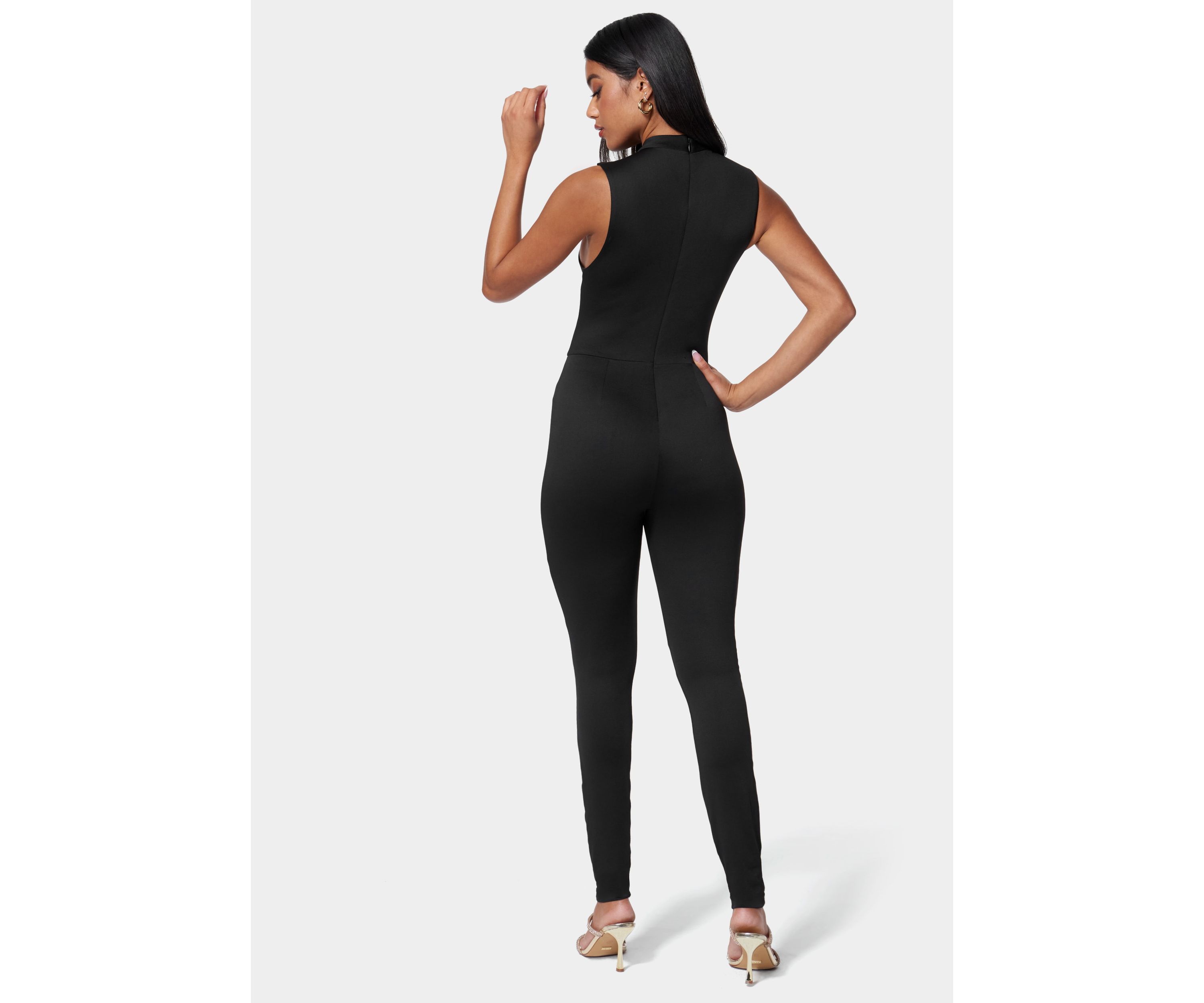 Bebe WomenS Gold Bar Detail Jumpsuit