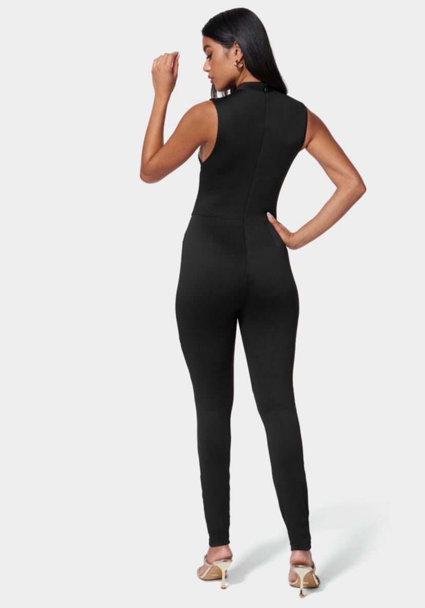 Bebe WomenS Gold Bar Detail Jumpsuit
