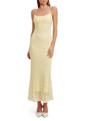 Bardot Women's Adoni Mesh Midi Dress, Yellow, 10
