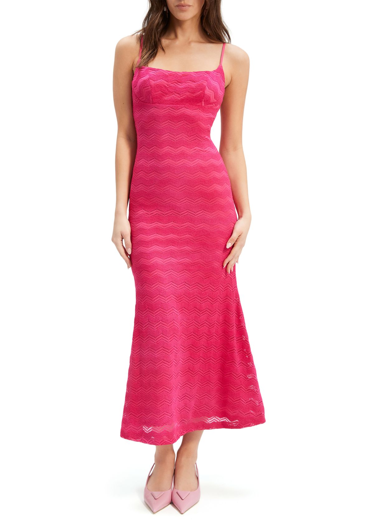 Womens Adoni Zig Zag Midi Dress